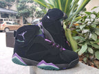 Air Jordan 7 High-Top Sneakers Black Purple Green