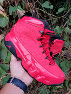Air Jordan 9 High-Top Sneakers in Bulls Red and Black