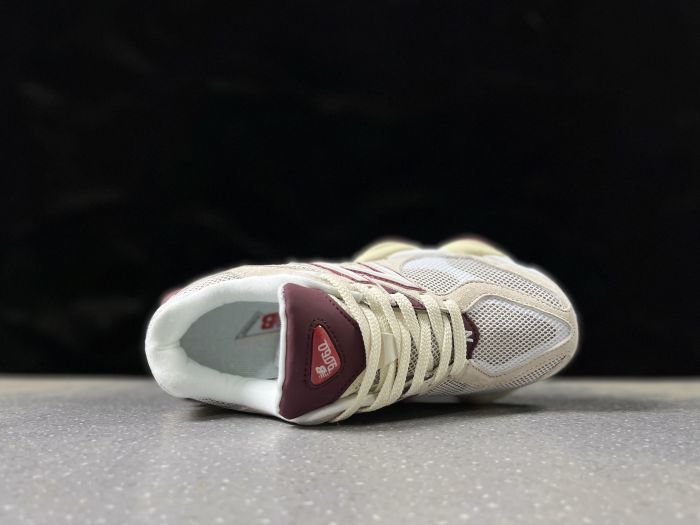 New Balance 9060 Sneakers in Cream and Burgundy