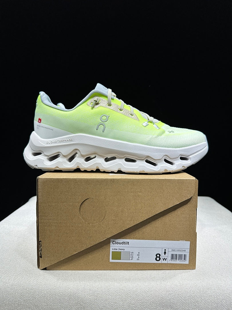 On Cloudtilt Sneakers in Lime and Ivory