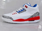 Jordan 3 Retro White Red Blue Sneakers