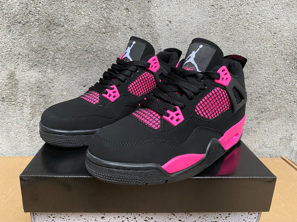 Jordan 4 Retro Sneakers in Ivory and Black Pink