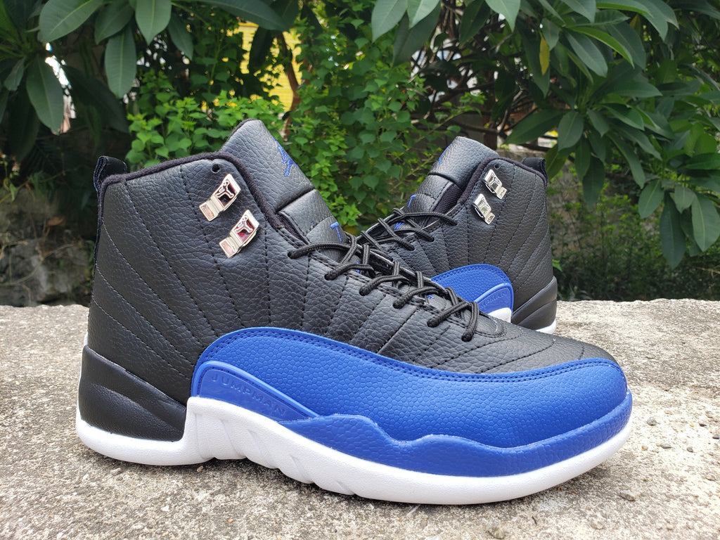 Air Jordan 12 Black and Blue High-Top Sneakers