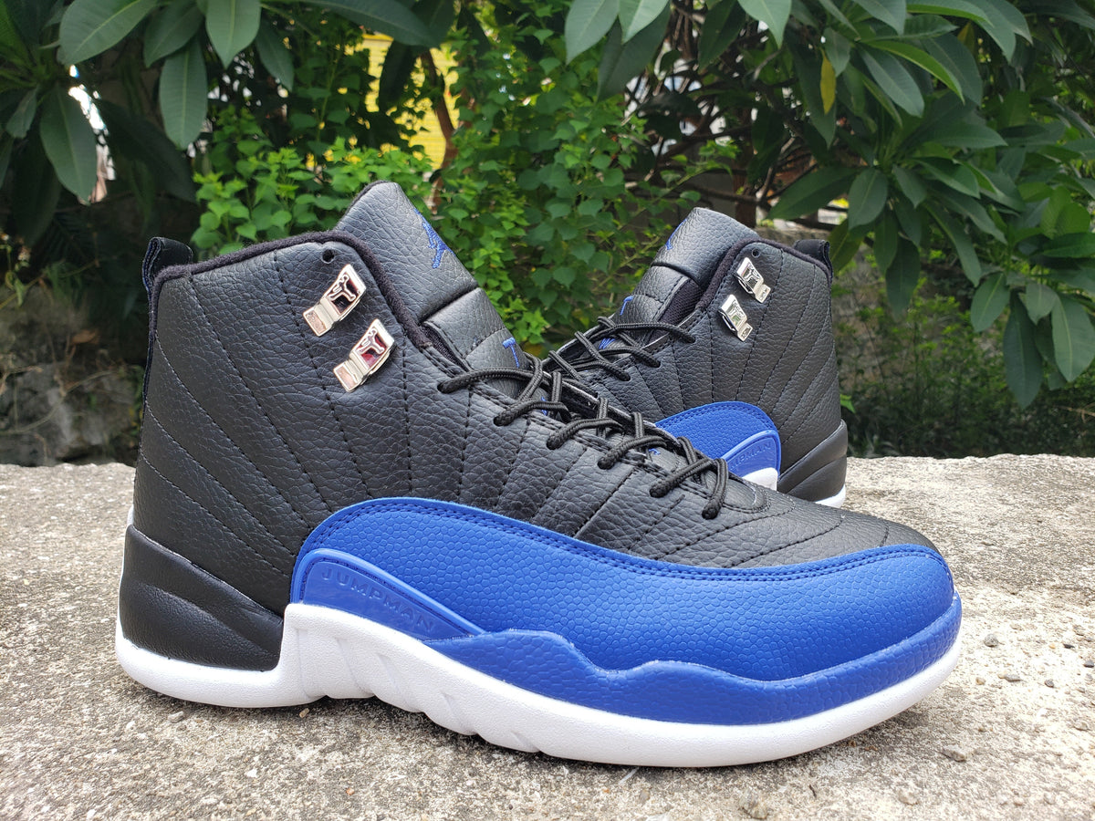 Air Jordan 12 Black and Blue High-Top Sneakers