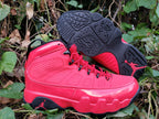 Air Jordan 9 High-Top Sneakers in Bulls Red and Black