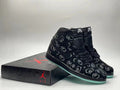 Jordan 1 High Black Patterned Sneakers with Mint Sole