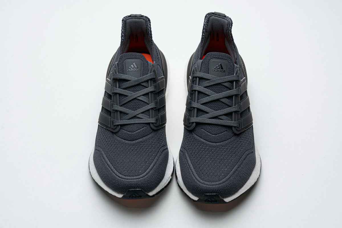 adidas UltraBoost 21 Running Shoes, Charcoal and White FY0372
