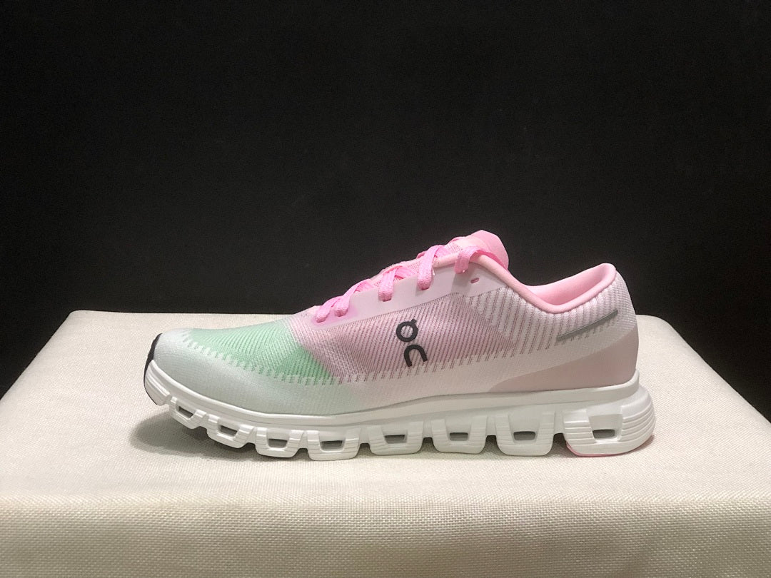 On Cloud 6 Push Sneakers in Pink, Green and White