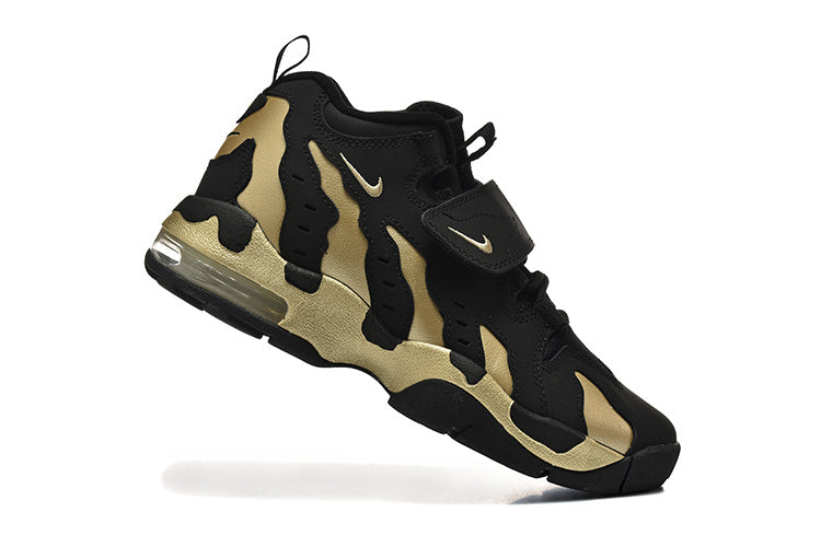 Nike Air More Uptempo Low Black and Gold Sneakers