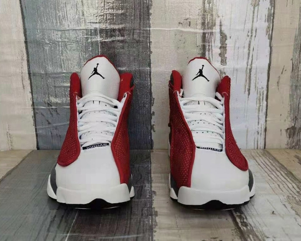 Jordan 13 White, Grey and Red Men's Sneakers