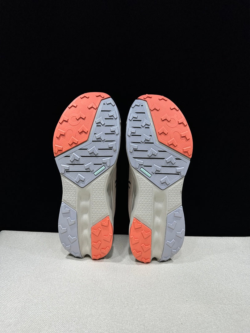 On Cloudsurfer Trail 2 Trail Running Shoes, Ivory and Coral