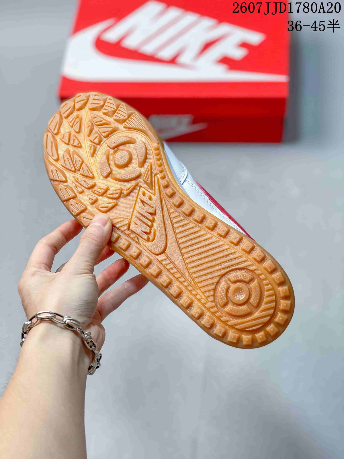 Nike Terra Manta Suede Sneakers White Red Gum Sole