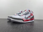 Air Jordan 3 White Grey Red Graphic Sneakers