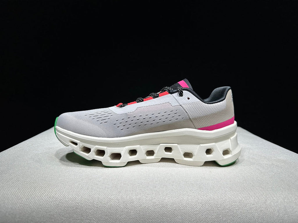 On Cloudmonster Running Shoes in Gray and Brown
