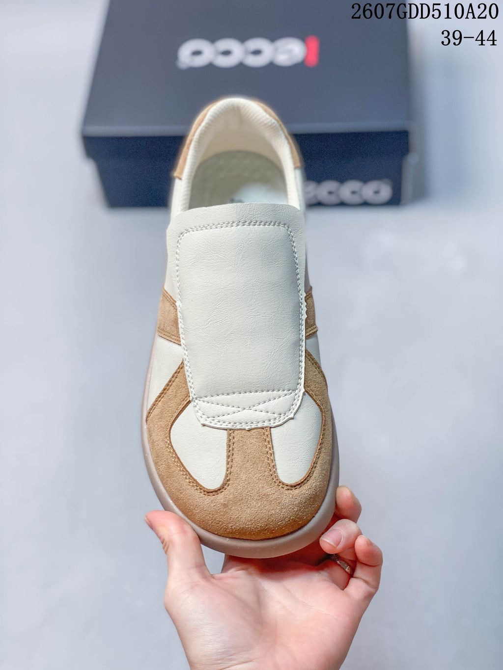 ECCO Women's Casual Sneakers Cream and Tan 2607GDD510A20