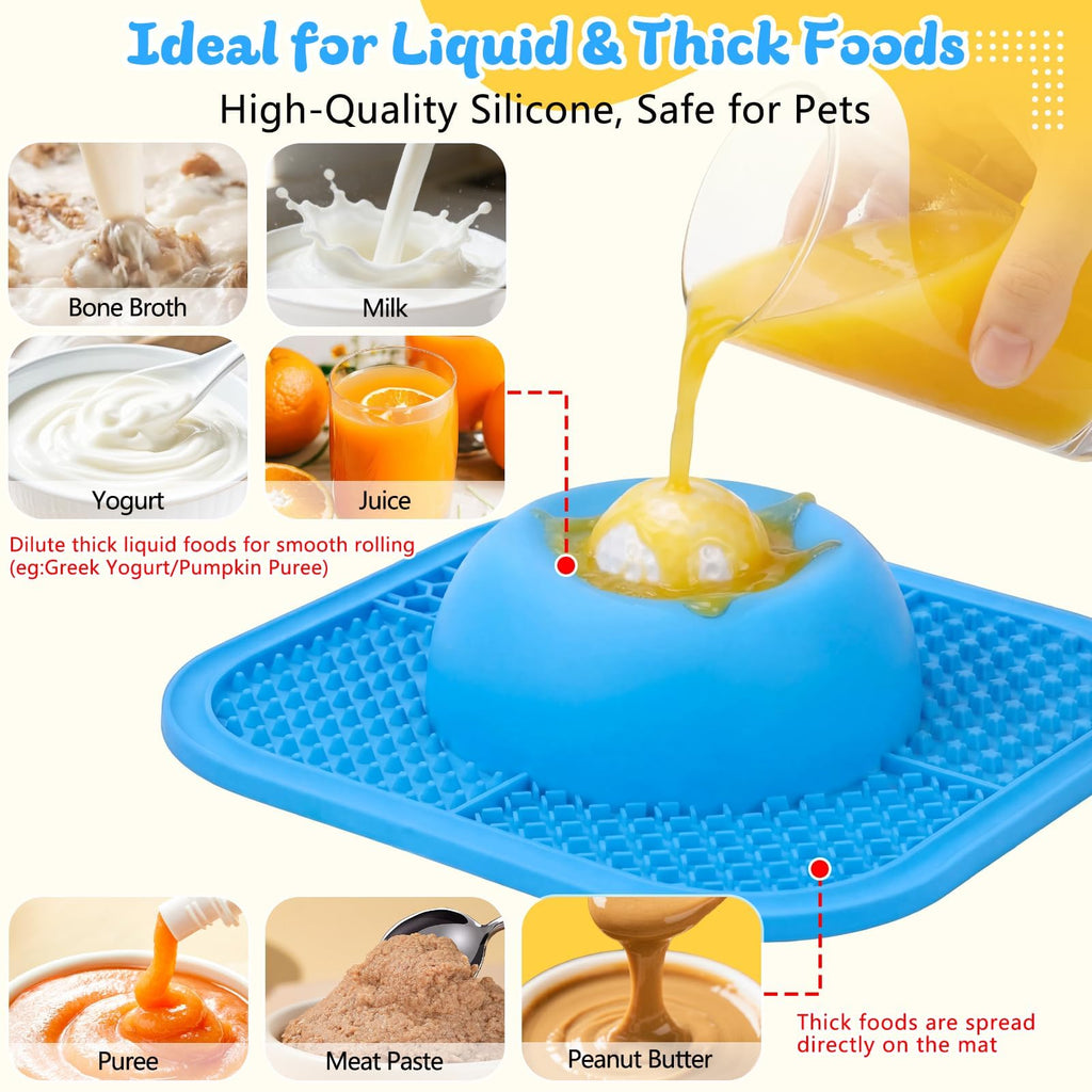 Slow Feeder Dog Bowl and Lick Mat with Ball