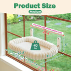 Foldable Cordless Cat Window Perch with Bolster Bed