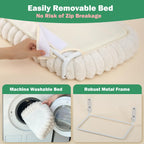 Foldable Cordless Cat Window Perch with Bolster Bed