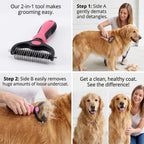 Dematting Comb Undercoat Rake Deshedding Brush for Pets
