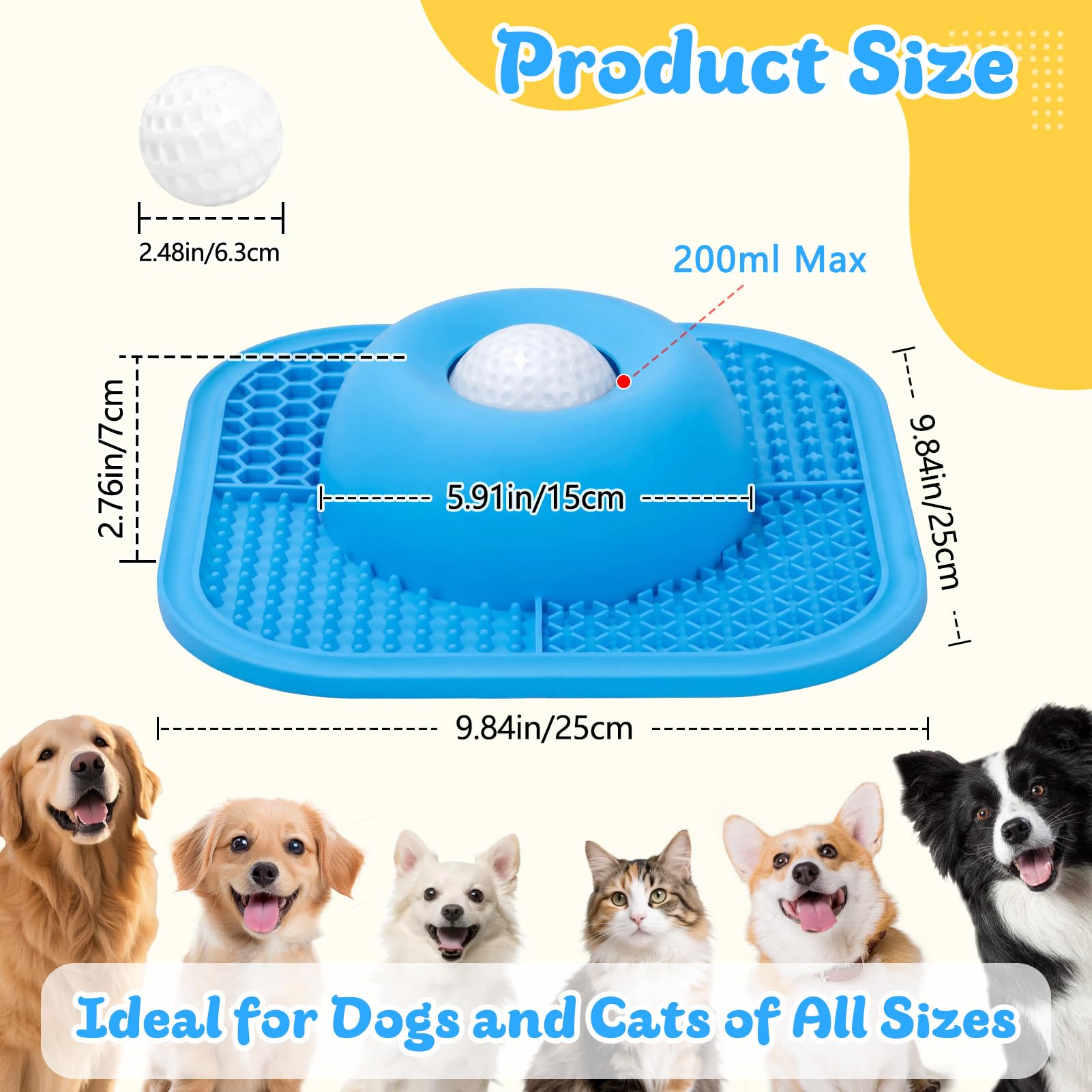 Slow Feeder Dog Bowl and Lick Mat with Ball