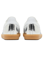 Adidas Originals Women's Silver Cracked Leather Samba OG Sneakers, JR0035