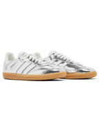 Adidas Originals Women's Silver Cracked Leather Samba OG Sneakers, JR0035